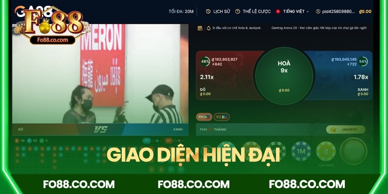 Giao diện đá gà GA28 hiện đại, dễ dàng thao tác