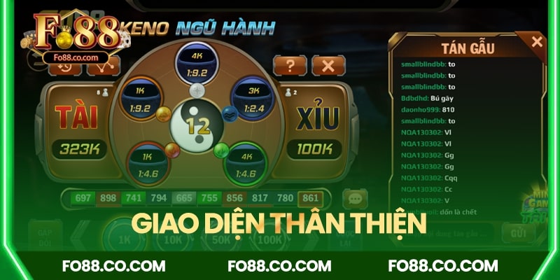 Giao diện Keno mini hiện đại những dễ chơi